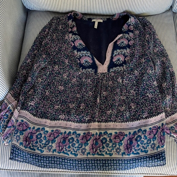 Sheer silk Joie peasant blouse - Picture 3 of 6